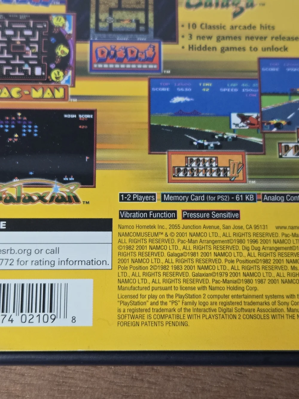 Namco Museum Ps2 complete, tested and working  Pac-Man, Galaga, dig dug, Pole Po